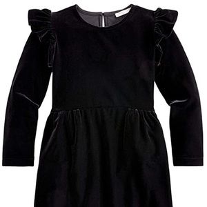Crewcuts black velvet ruffle dress